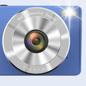 VITALUXE Digital Camera, 4K Kids Camera 13MP Point and Shoot Digital Cameras with 32GB SD Card 16X Zoom, 2.83'' Portable Vintage Small Camera for Teens Students Kids Boys Girls Adults Beginner(Blue)